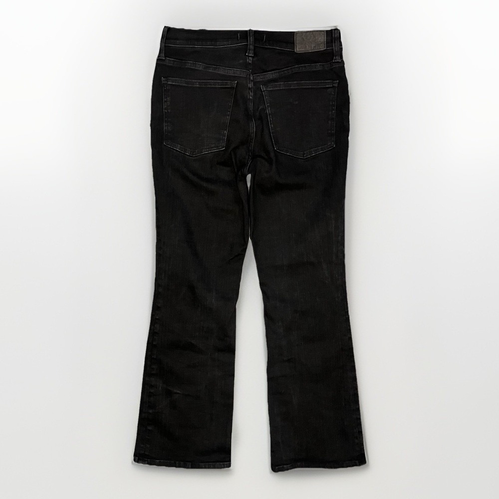 Madewell Mid-Rise Kick Out Jeans Women Size 29 (30x27) Black Dark Wash Stretch
